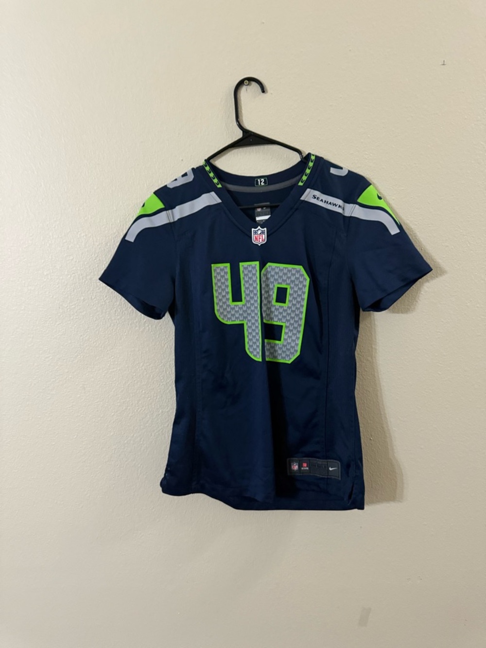 Seattle Seahawks #49 Shaquille griffin blue & Neon Green Game Jersey